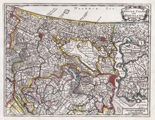 Rijnland Amsterdam Leyden Haarlem Gouda Holland Nederland Karte map de Leth 1750