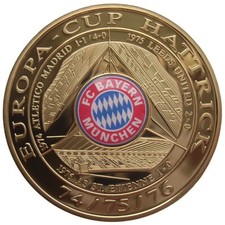FC BAYERN MÜNCHEN - MÜNZE-MEDAILLE - EUROPA-CUP HATTRICK 74/75/76