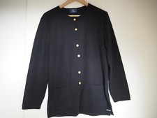 SAINT JAMES Cardigan Strickjacke dunkelblau Gr. D 40 Langarm Reine Wolle