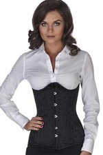 Korsett Corsage Schwarz Brokat