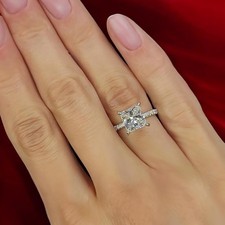 14K Weißgold Diamant Ring