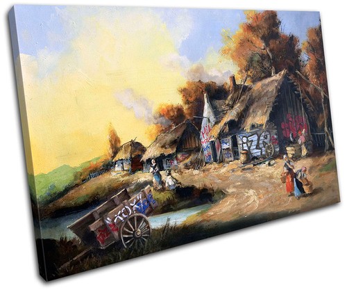 Graffiti cottage banksy - graffiti,