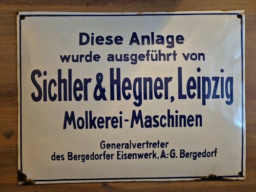 Emailleschild sichler hegner - emailleschild,