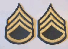2 Vietnam Era US Army Staff Sergeant Green Stripes Patch Pair Uniform Rank