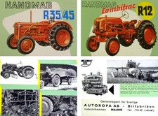 Hanomag R12 R35 R45 Traktoren 2 Prospekte in Schwedisch tekniska Data