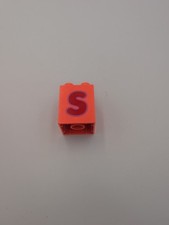 1x Lego Duplo Motiv Bau Stein 2x2x2 rot Buchstabe S 31110pb161