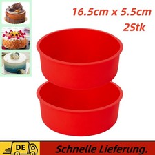 2Stk Silikonbackform 16cm Rund Kuchen Backform Kuchenform Brotbackform Neu