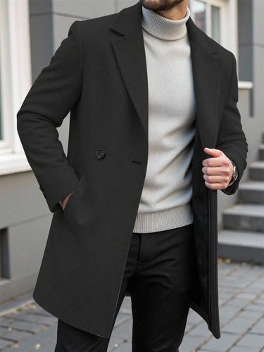 Herren mantel schwarz lang - herren,