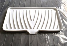 Silikon Seifen Ablage Weiß Größe L, Waschbecken Tablett Seife Küche Spender