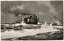 Postkarte - Hindenburgdamm / Sylt - gelaufen