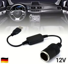 NEU USB Stecker auf 12V Auto Zigarettenanzünder Buchse Konverter Adapterkabel