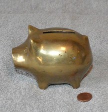 antike Spardose Messing massiv
