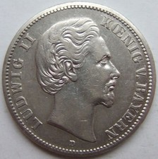 Münze Kaiserreich 2 Mark Ludwig II König v. Bayern 1883 D in Sehr schön
