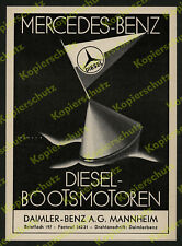 Reklame Mercedes-Benz Bootsmotoren Diesel Mannheim Caspary Berlin Schiffbau 1938