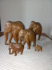 5 Teakholz Elefanten