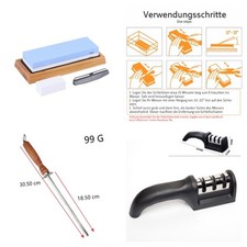 Messerschärfer Set–Schleifstein 3-in-1 Wetzstab&Messerschärfer–Ideal für Zuhause