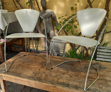 1 von 2 Stück ARRBEN Italy Stuhl Linda Leder weiß Chrom