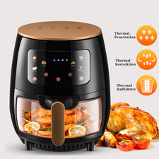6L Heißluftfritteuse 8 Modi Fritteusen Heißluft 1400W Digitale Air Fryer Ofen DE