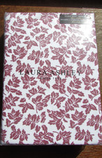 Laura Ashley gebürstete Baumwolle Hargate Blätter rubinrot Doppel Bettwäscheset brandneu im Karton