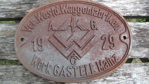Eisenguss fabrikschild waggon - eisenguss,