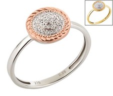 Damenring 375 Gold / Rosegold Weißgold Ring +  Diamanten Brillant Verlobungsring