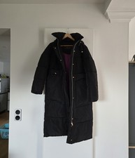 White Label Damen Winter Kapuzenmantel Steppmantel Lang Schwarz Gr. 36 *neu*
