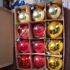 Christbaum Kugeln Glas rot /gold 