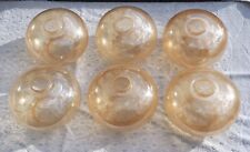 Lampenglas, Ersatz-Glas, rund, 18 x 14 cm, transparent mit Goldeffekt