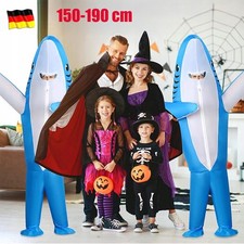 NEU Aufblasbare Hai Kostüm Halloween Party Selbstaufblasbares Cosplay 150-190 cm