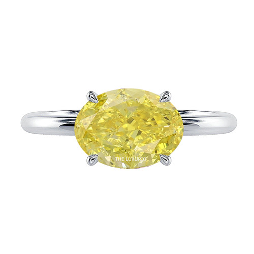 14k weißgold gelber ovaler - weißgold,