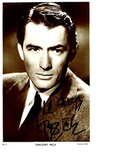 GREGORY PECK † Autogramm original signiert AK 14 x 9 cm