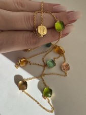 Luxus 750 gestempelt pomellato still Halskette, Citrin, rolled, 29.3 Gramm, Neu