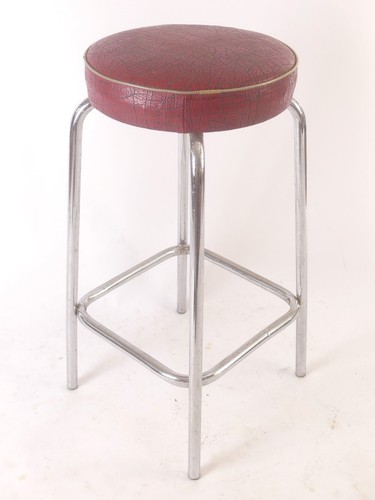 Barhocker rot kunstleder stark - kunstleder,