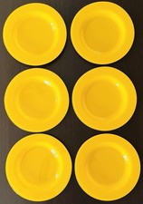 Dessertteller Kuchenteller Glas, Set 6 Stück, 21 cm, Farbe Gelb, Gebraucht