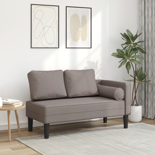 Chaiselongue mit kissen taupe - chaiselongue,