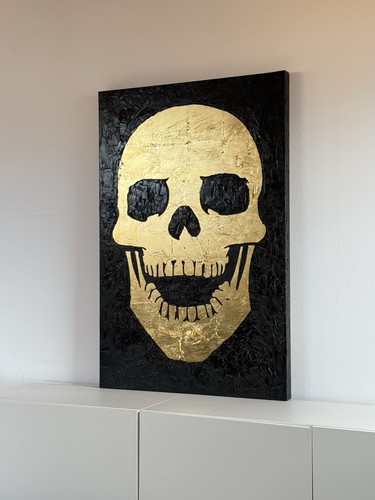 ölbild gold skull - Ölbild,
