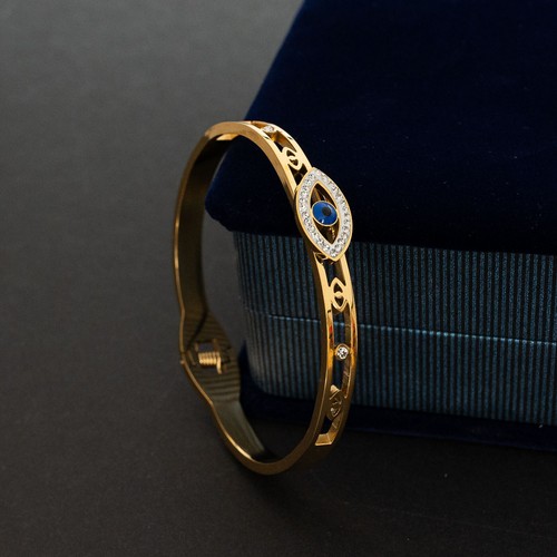 Edelstahl armreif mit - armreif, blauem