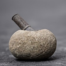 Steinalter Flussstein Mörser