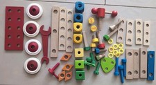Baufix Lorenz Holzspielzeug Diverse Teile Räder Heros Schrauben Montessori Holz