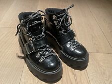 Zara Damen Stiefel Stiefeletten mit Schnalle Gothic Punk Schwarz Gr. 38 - TOP!