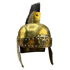 Römerhelm Römischer Legionärshelm Bürste Löwenkopf Goldfarben 38x22cm Gold Vtg