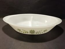 Ovale Schüssel Schale Auflaufform Kasserolle Milchglas Glasbake USA 70er Jahre