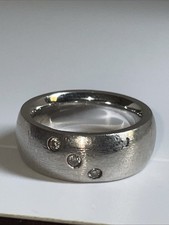 925 massiver Silberring mit 3 klarem Steinen, Gr.55.5, 14.3 Gramm,Kronen Punze