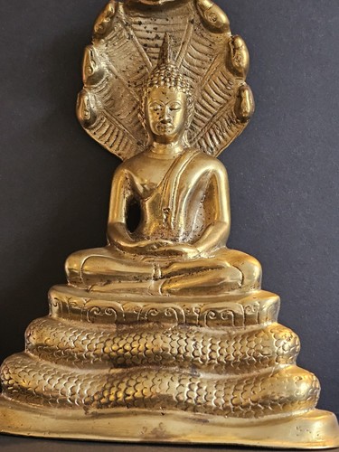 Große antike messing buddha - antike,