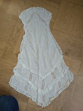 alte antike Weißwäsche Schürze fein Spitze durchbrochen Küche Serviererin Maid