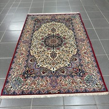 Seidenteppich Perserteppich Isfahan 110 x 165 cm ( frisch gewaschen )