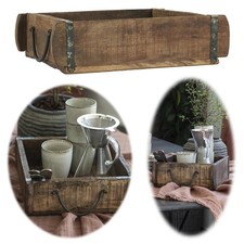 Vintage Holz Deko Ziegelform 32cm Schublade Aufbewahrung Holz-Box Kiste Kasten