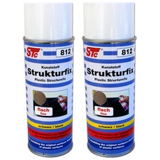 2x 400 ml STC Kunststoff Strukturfix flach Strukturlack schwarz Lackspray
