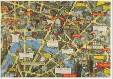 Alte Postkarte - City of London map