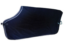 Dicke Abschwitzdecke Polarfleece Gr. 155 cm - Fleece schwarz mit grauem Rand